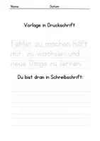 Vorschau - Arbeitsblätter - Druckschrift in Schreibschrift positive Affirmationen - Seite 1