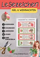 Vorschau - Mal- und Bastelvorlagen - Lesezeichen mit positiven Affirmationen über Igel in der Weihnachtszeit - Seite 2