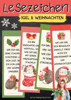 Vorschau - Mal- und Bastelvorlagen - Lesezeichen mit positiven Affirmationen über Igel in der Weihnachtszeit - Deckblatt
