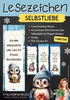 Vorschau - Mal- und Bastelvorlagen - Lesezeichen mit positiven Affirmationen über Selbstliebe mit niedlichen Pinguin-Motiven in der Weihnachtszeit - Deckblatt
