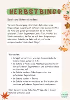 Vorschau - Mal- und Bastelvorlagen - Materialpaket Spaziergang im Herbst Herbstbingo differenziert - Seite 1