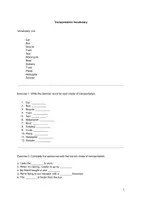 Vorschau - Arbeitsblätter - English Transportation Vocabulary - Deckblatt