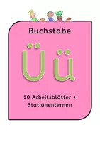 Vorschau - Arbeitsblätter - Buchstabe Umlaut Ü / ü 10 Arbeitsblätter + Stationenlernen - Deckblatt