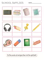 Vorschau - Mal- und Bastelvorlagen - School supplies - cut and glue - Seite 2