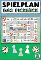 Vorschau - Spiele - Brettspiel / Spielplan "Das Picknick" Im Park - DaZ / DaF / Deutsch - Deckblatt