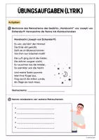 Vorschau - Arbeitsblätter - Lyrik - Übungsaufgaben (Reimschema, Metrum und Stilmittel) - Seite 1