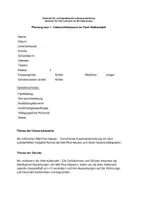 Vorschau - Stundenentwürfe - Unterrichtsentwurf Mal-Plus-Häuser - Deckblatt