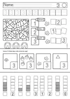 Vorschau - Arbeitsblätter - Zahl 3 (Zahldarstellung, Zahlzerlegung, Plusaufgaben) - Seite 3