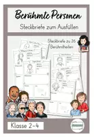 Vorschau - Stundenentwürfe - Steckbriefe Berühmte Persönlichkeiten / Berühmte Personen Berühmtheiten - Deckblatt