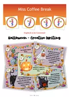 Vorschau - Bildkarten - Halloween - Story Prompts / Creative Writing (+ Language Support + Halloween Story) - Deckblatt