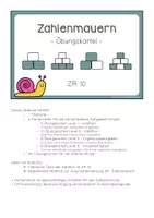 Vorschau - Aufgabenkarten - Zahlenmauern bis 10 - Übungskartei - Seite 1