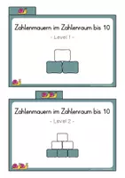 Vorschau - Aufgabenkarten - Zahlenmauern bis 10 - Übungskartei - Seite 2