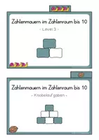 Vorschau - Aufgabenkarten - Zahlenmauern bis 10 - Übungskartei - Seite 3