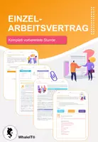 Vorschau - Arbeitsblätter - Einzelarbeitsvertrag - Komplett vorbereitete Stunde - Deckblatt