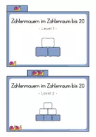 Vorschau - Aufgabenkarten - Zahlenmauern bis 20 - Übungskartei - Seite 2