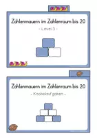 Vorschau - Aufgabenkarten - Zahlenmauern bis 20 - Übungskartei - Seite 3