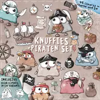 Vorschau - Mal- und Bastelvorlagen - Knuffies „Piraten“ Cliparts Set - Seite 2