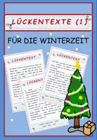 Vorschau - Arbeitsblätter - Winter: Lesetraining - Lückentext 1 - Deckblatt