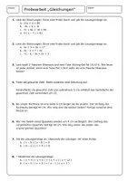 Vorschau - Klassenarbeiten - Probearbeit/Übungsarbeit "Gleichungen" Klasse 8 - Seite 1