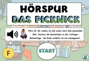 Vorschau - Audio-Dateien - Interaktive Hörspur "Ich bereite unser Picknick vor" dreifach differenziert - Im Park - DaZ / DaF / Deutsch - Seite 1