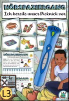 Vorschau - Arbeitsblätter - Hörspaziergang und Hörspur "Ich bereite unser Picknick vor" für den Anybook Reader - DaZ / DaF / Deutsch - Deckblatt