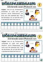 Vorschau - Arbeitsblätter - Hörspaziergang und Hörspur "Ich bereite unser Picknick vor" für den Anybook Reader - DaZ / DaF / Deutsch - Seite 1