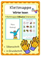 Vorschau - Stationenlernen - Lesen Wortebene Klettmappe Kleidung - Deckblatt