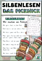 Vorschau - Arbeitsblätter - Lesetext Silbenlesen "Wir machen ein Picknick" Im Park - DaZ / DaF / Deutsch - Deckblatt