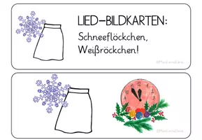 Vorschau - Bildkarten - Lied-Bildkarten: Schneeflöckchen Weißröckchen - Seite 2