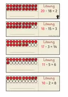 Vorschau - Stationenlernen - 100 Aufgabenkarten zur Subtraktion im Zahlenraum bis 20 (Anfangsunterricht Mathematik) - Seite 2