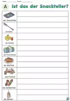 Vorschau - Arbeitsblätter - Übung "Ist das der Snackteller?" Das Picknick - DaZ / DaF / Deutsch - Seite 1