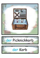Vorschau - Bildkarten - Bildkarten und Wortkarten "Das Picknick" Im Park - DaZ / DaF / Deutsch - Seite 1