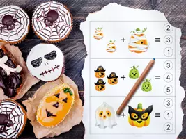 Vista previa - Hojas de trabajo - Sumas de con temática de Halloween - Portada