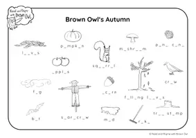 Aperçu - Feuilles d'exercices - Brown Owl's Autumn - WORDMATS - Page 3