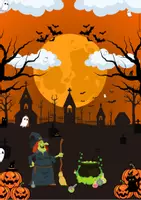 Vorschau - Arbeitsblätter - Wimmelbild Halloween - Leseförderung Deutsch - Seite 1