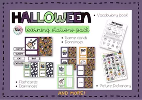 Vista previa - Unidades / Secuencias / Situaciones de Aprendizaje - HALLOWEEN LEARNING STATIONS PACK NEW - Portada
