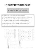 Vorschau - Arbeitsblätter - Silbenteppiche - Deckblatt
