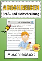 Vorschau - Arbeitsblätter - Groß- und Kleinschreibung / Abschreibtext - Deckblatt
