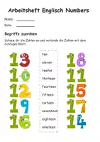 Vorschau - Stundenentwürfe - Englisch Arbeitsheft Zahlen 10-19 - Seite 1