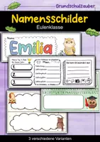 Vorschau - Mal- und Bastelvorlagen - Eule Namensschilder für die Eulenklasse - 3 Vorlagen - Deckblatt