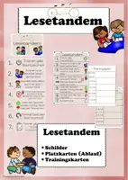 Vorschau - Präsentationen/Tafelbilder - Lesetandem Ablauf Checkliste lesen Schilder Lesetraining - Deckblatt