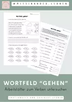 Vorschau - Arbeitsblätter - Wortfeld "gehen" Arbeitsblätter - Deckblatt