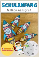 Vorschau - Mal- und Bastelvorlagen - Raketen als Willkommensgruß für den Schulanfang - Deckblatt