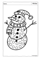 Vorschau - Arbeitsblätter - Dot-Marker, Winter, Malvorlage, Stempelvorlage - Seite 1