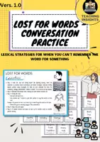 Vorschau - Aufgabenkarten - Conversation practice - Lost for words - Deckblatt