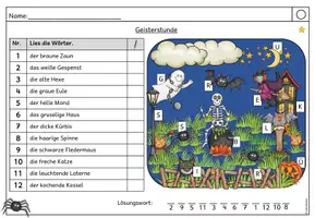 Vorschau - Arbeitsblätter - Lesespur - Geisterstunde/ Halloween (Klasse 1-4) - Seite 2