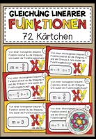 Vorschau - Aufgabenkarten - LINEARE FUNKTIONEN (Gleichung) - 72 Kärtchen - Deckblatt