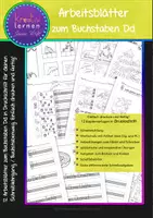 Vorschau - Arbeitsblätter - Arbeitsblätter zum Buchstaben D d in Druckschrift für den Schreiblehrgang - Deckblatt