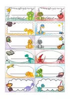 Vorschau - Anderer Materialtyp - Dinosaurier Namensschilder-Etiketten für Garderobe, Fächer & Schubladen - Dinosaurierklasse - Seite 1