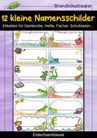 Vorschau - Anderer Materialtyp - Eidechse Namensschilder-Etiketten für Garderobe, Fächer & Schubladen - Eidechsenklasse - Deckblatt